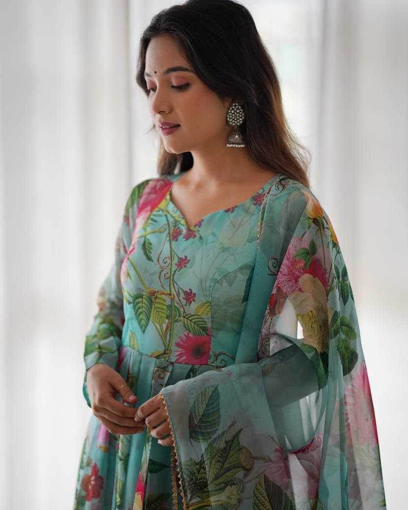 Tabby Silk Anarkali Full Sleeve Gown - MYLUXURY LANE ENTERPRISE